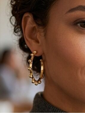😍CLEARANCE  - JOE FRESH Goldtone Hoop Earrings Small Gold Balls